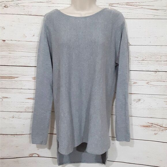 Michael Kors Gray Zipper Knit Asymmetrical Sweater - Picture 1 of 8